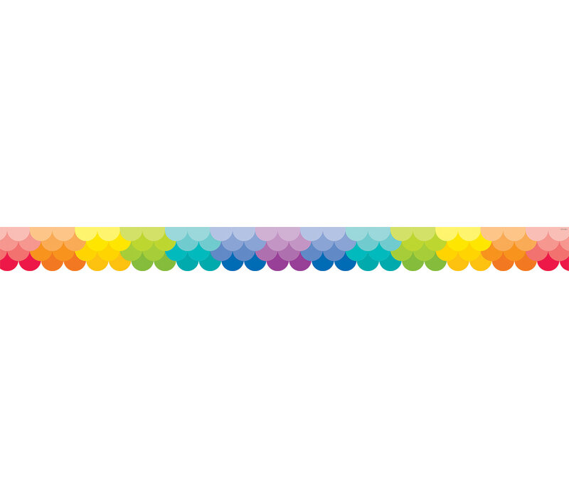 Painted Palette Ombre Rainbow Scallops Border*
