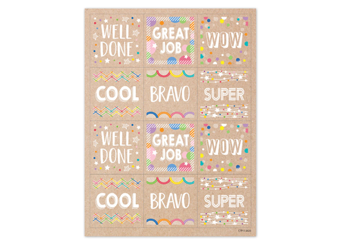 Creative Teaching Press Krafty Pop Colorful Kraft Reward Stickers*