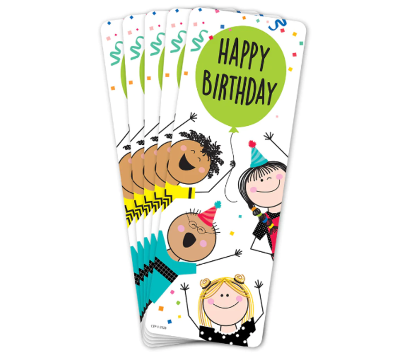 Stick Kids Happy Birthday Bookmark