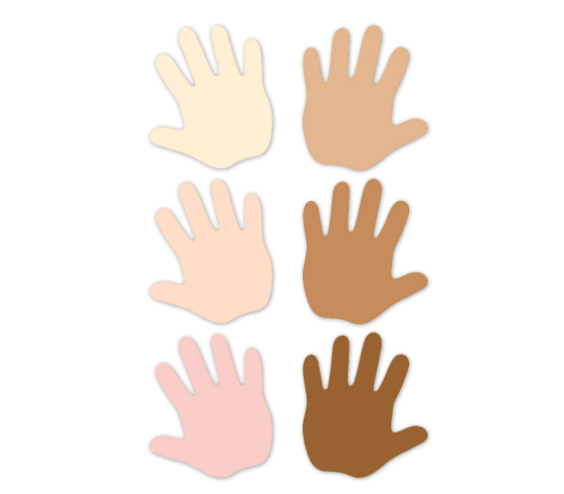 Multicultural Hands 6" Designer Cut-Outs*