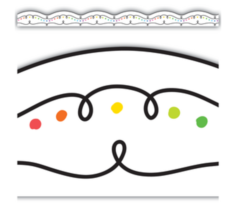 Squiggles and Colorful Dots Die-Cut Border Trim