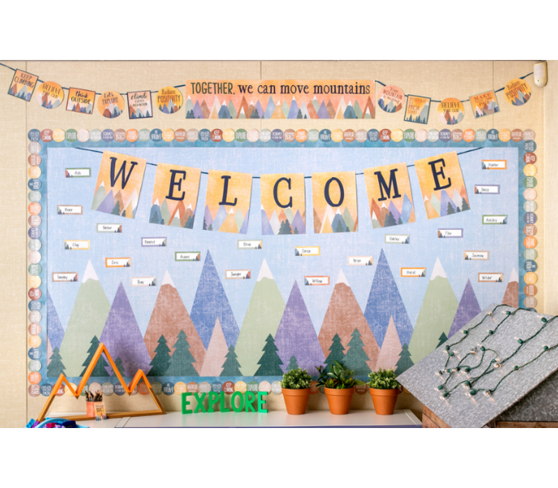 Moving Mountains Blue Straight Border Trim*