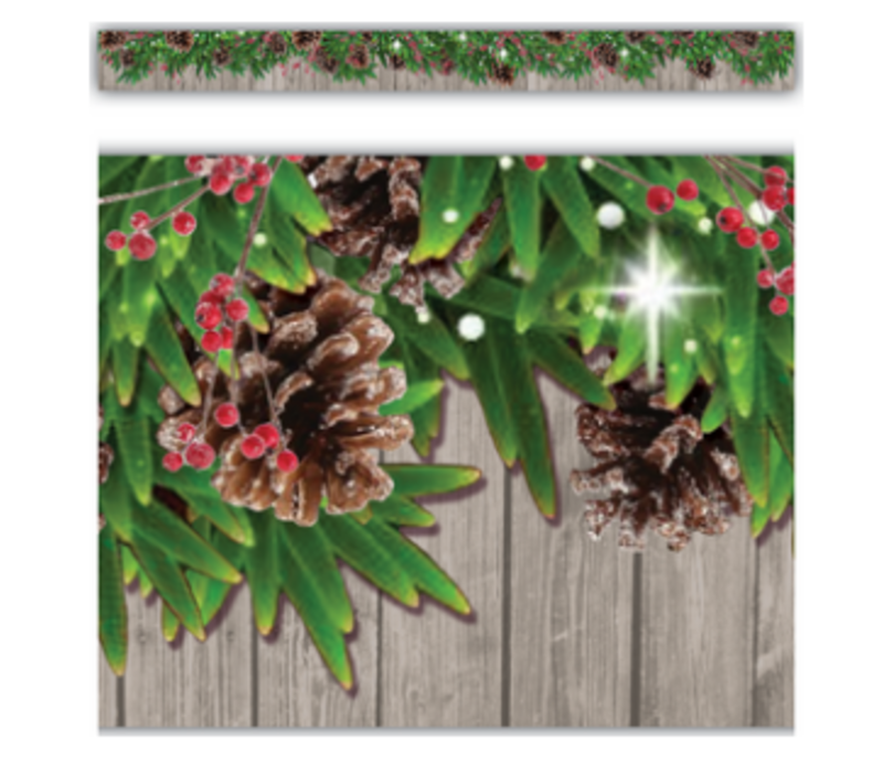 Winter Pine Cones Border Trim*