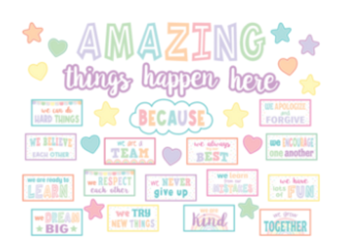 Teacher Created Resources Pastel Pop Amazing Things Happen Here Bulletin Board