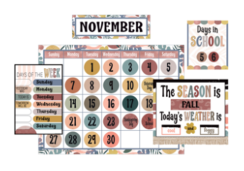 Teacher Created Resources Wonderfully Wild Calendar Bulletin Board Set*