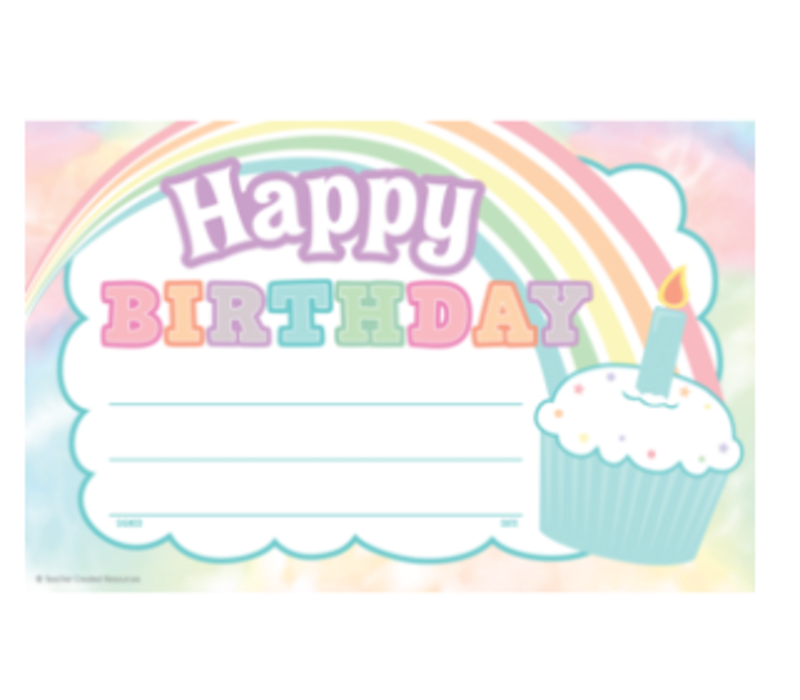 Pastel Pop  Happy Birthday Awards