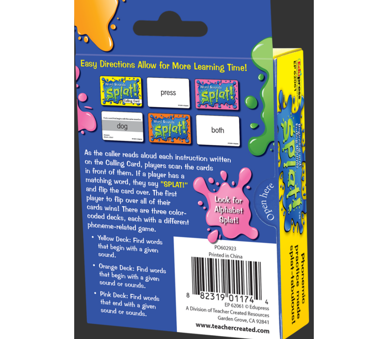 Beginning and Ending Sounds  SPLAT! Grades K-3*