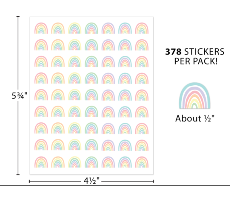 Pastel Pop Rainbows Mini Stickers*