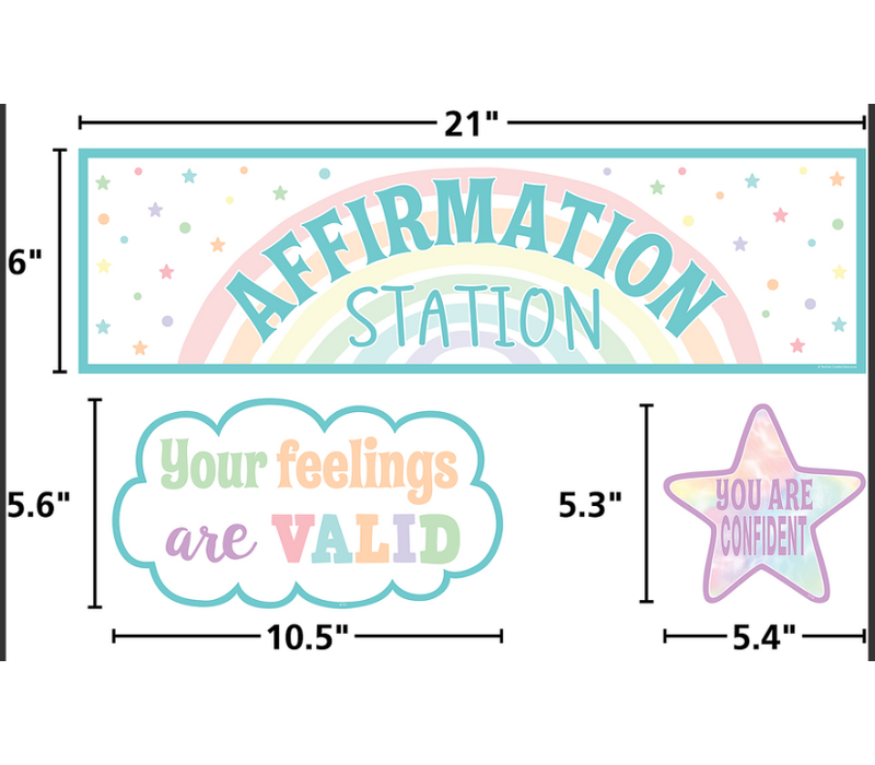 Pastel Pop Positive Affirmations Mini Bulletin Board Set
