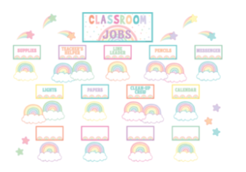 Teacher Created Resources Pastel  Pop Positive Classroom Jobs  Mini Bulletin Board Set*
