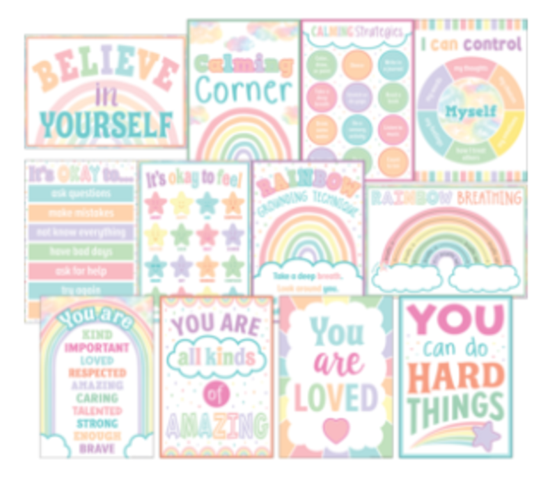 Pastel Pop Calming Strategies Small Poster Pack