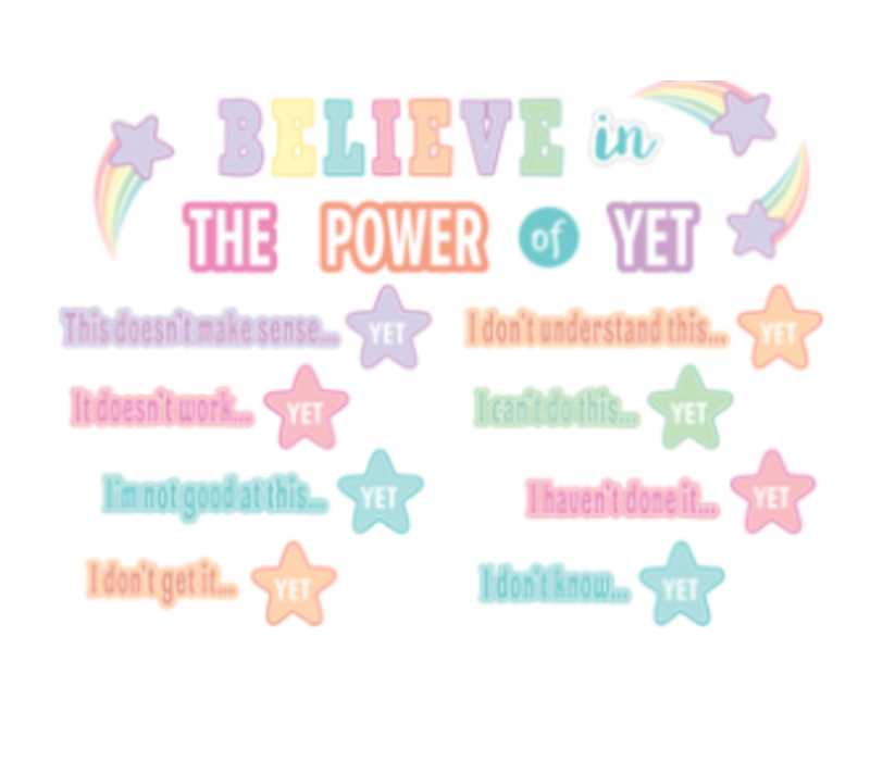 Pastel Pop Believe in the Power of Yet! Mini Bulletin  Board