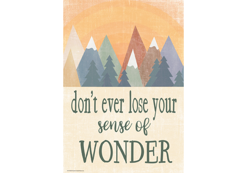 Teacher Created Resources Moving Mountains - Don't ever lose you sense of wonder poster