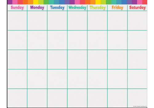 Teacher Created Resources Colourful Calendar Write-on/wipe-off Chart *