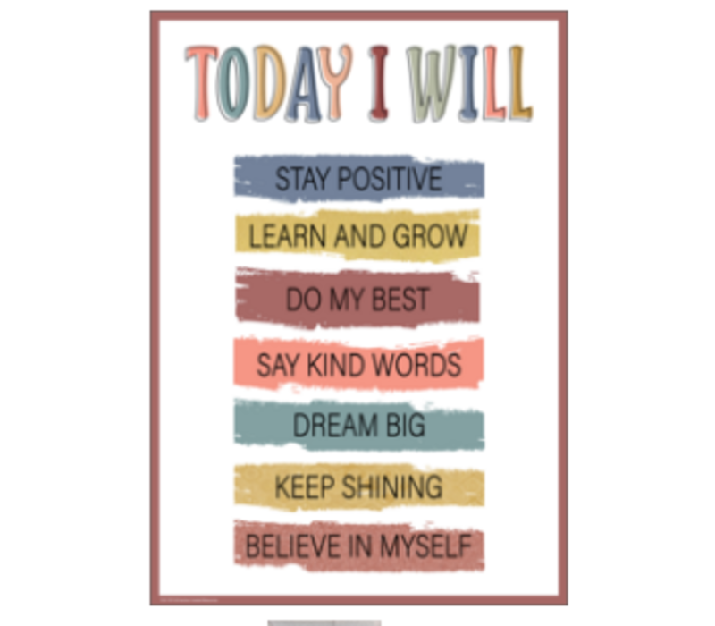 Today I Will - Positive Poster*