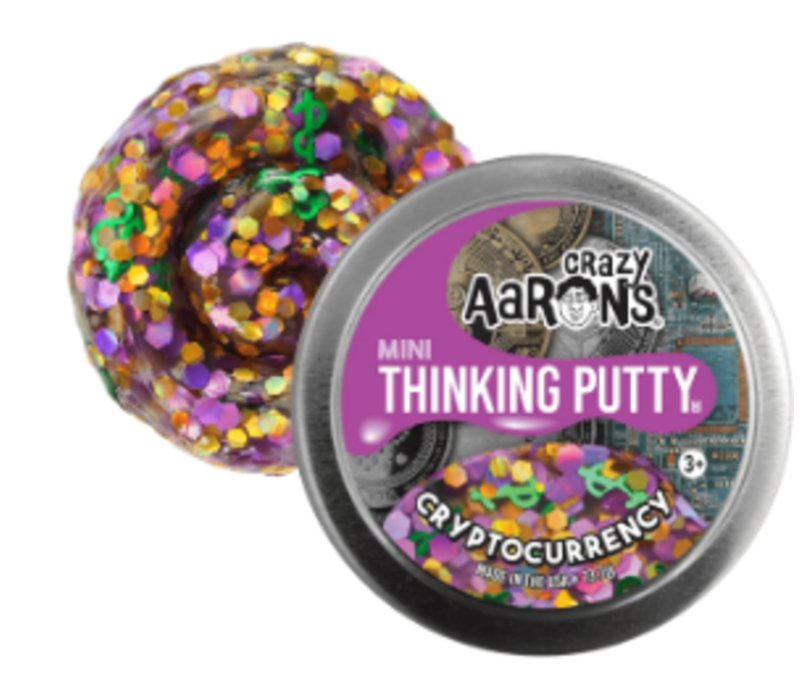 Crazy Aaron's Mini Sunshine Thinking Putty - Cryptocurrency Mini Tins *