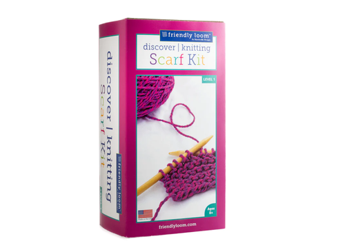 Harrisville Designs Friendly Loom Discover Knitting: Scarf Kit-pink