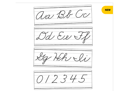 Carson Dellosa Farmhouse Alphabet Line: Cursive Bulletin Board Set- Grade 2-5