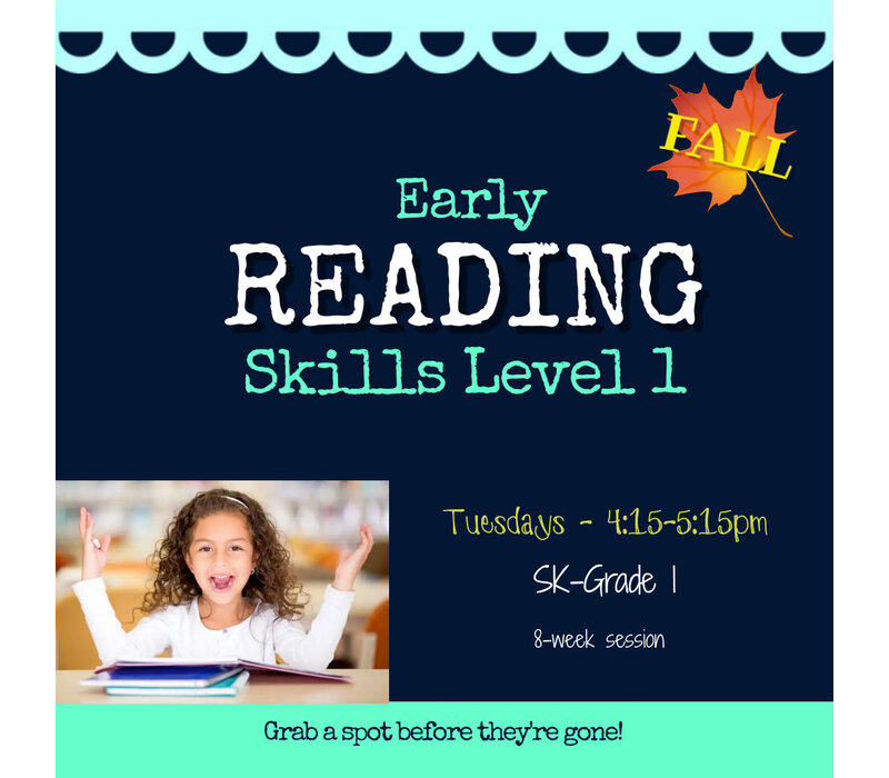 Early Reading Skills  FALL 2026- Level 1 - TUESDAYS 4:15-5:15