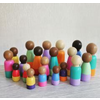 Multicultural 20 piece Wooden Peg Doll Set