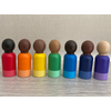 AshPaint Things Multicultural Rainbow 7- piece Wooden Peg Doll Set