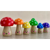 Mushroom 6-piece Wooden Peg Doll Set