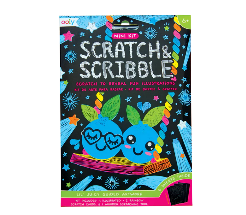 Mini Scratch & Scribble Art Kit:  Lil' Juicy  (7 pc set)