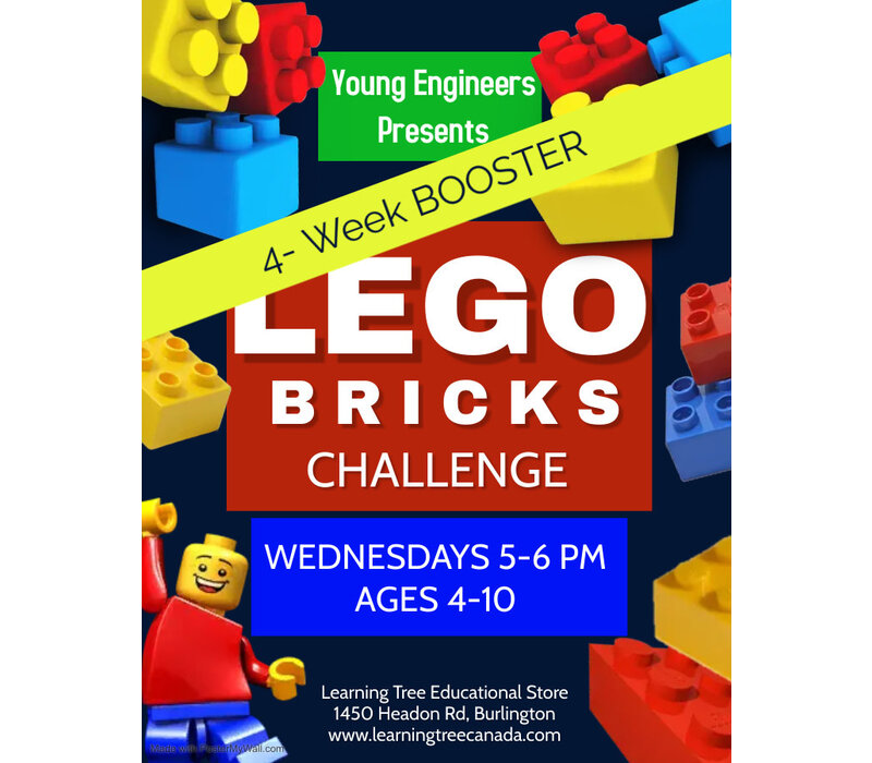 4- Week BOOSTER Young Engineer LEGO Bricks Challenge Wednesdays  5-6