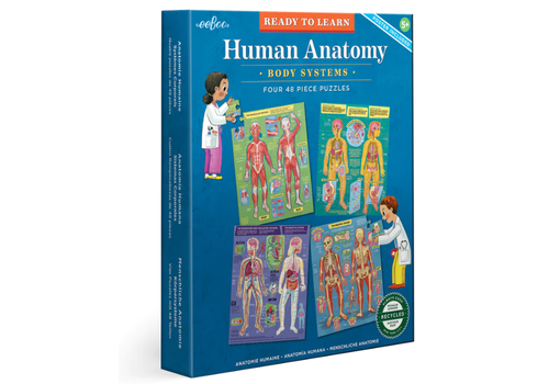 Eeboo Human Anatomy Body Systems - 48 piece puzzles