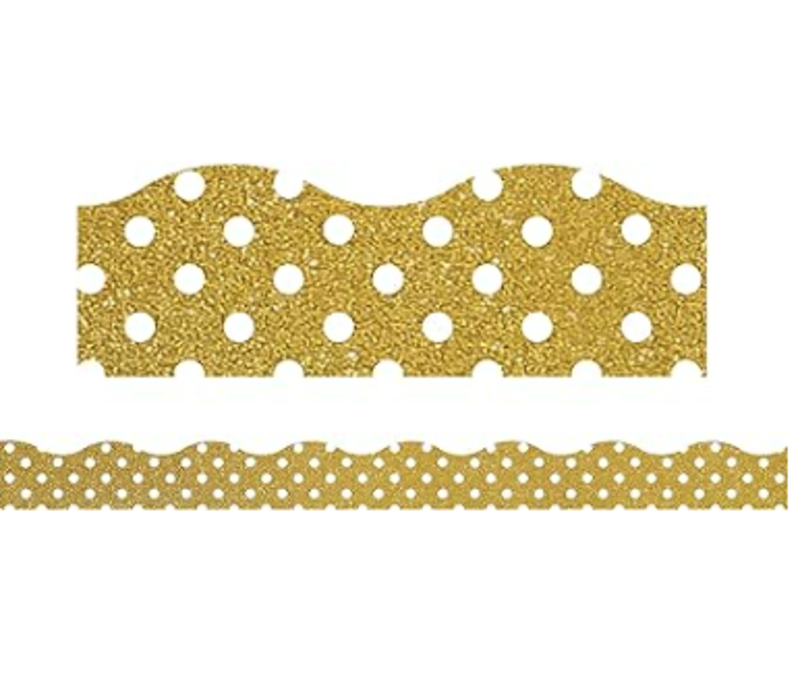 Gold Shimmer Polka Dots Scallop*