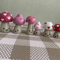Valetine Mushroom 6-piece Wooden Peg Doll Set