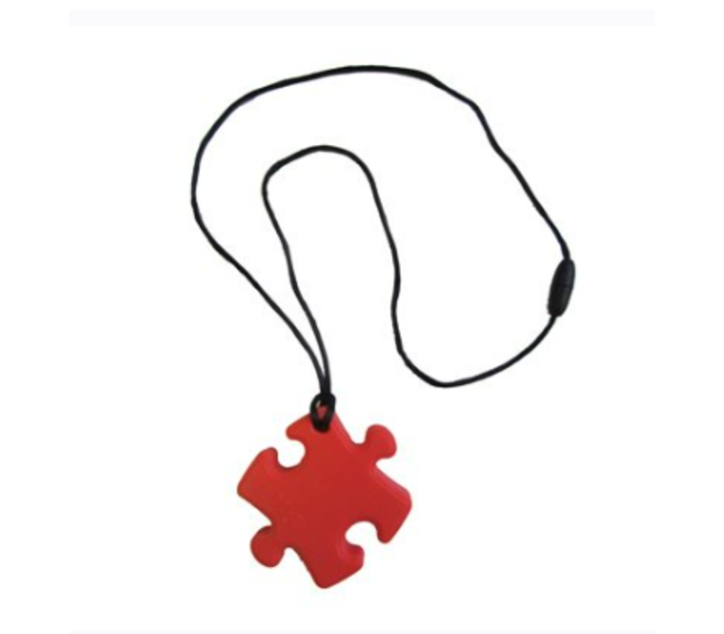 Puzzle Piece Chewy Pendant- red