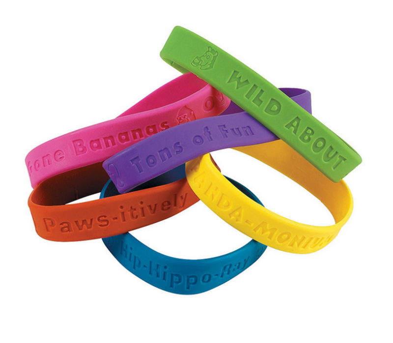 100th Day of School Rubber Bracelets - 24 pieces