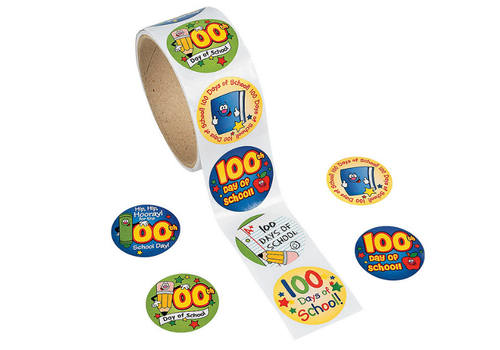 oriental trading 100 Days of School Roll of Stickers