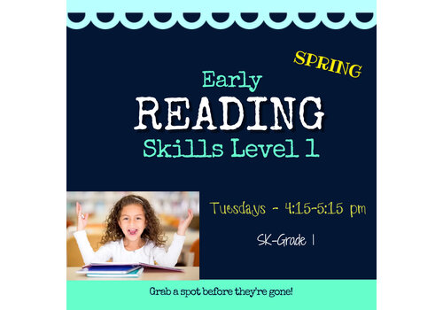 Early Reading Skills  - Level 1 SPRING  2025  Tuesdays 4:15-5:15pm