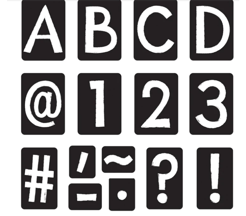 Black 4" Tiles Uppercase Ready Letters