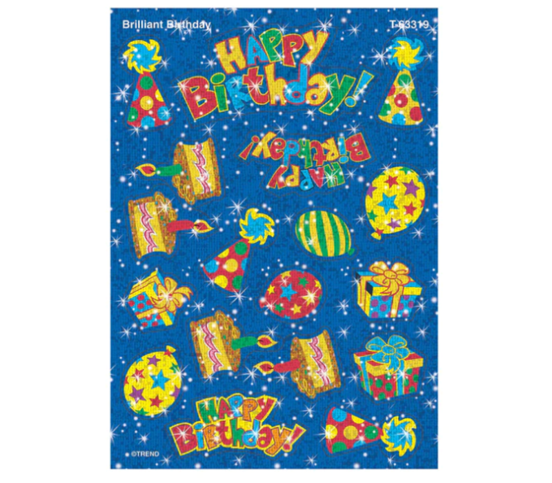 Brilliant Birthday - Sparkle Stickers