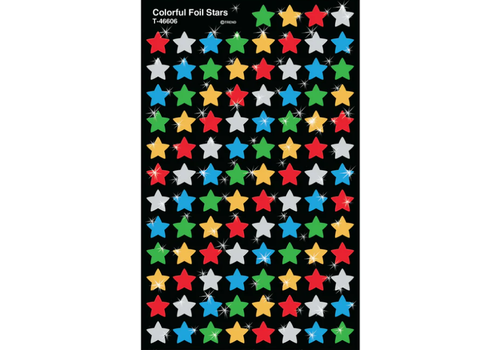 Trend Enterprises Colorful Stars - Foil Stickers
