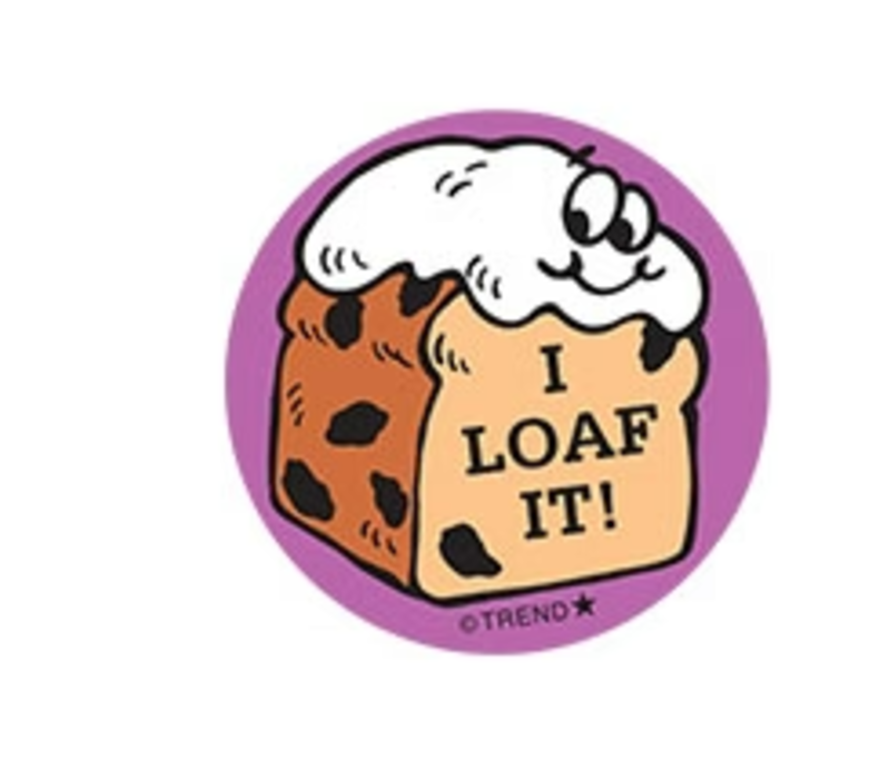 I Loaf It!  Raisin Bread Scent  Retro Scratch n Sniff Stinky Stickers