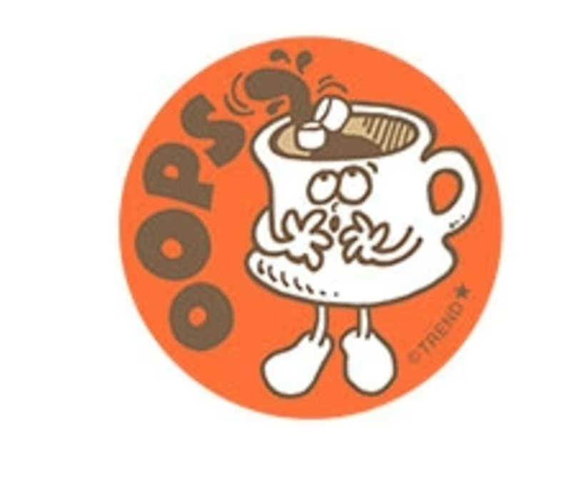 Oops, Hot Cocoa  Scent  Retro Scratch n Sniff Stinky Stickers