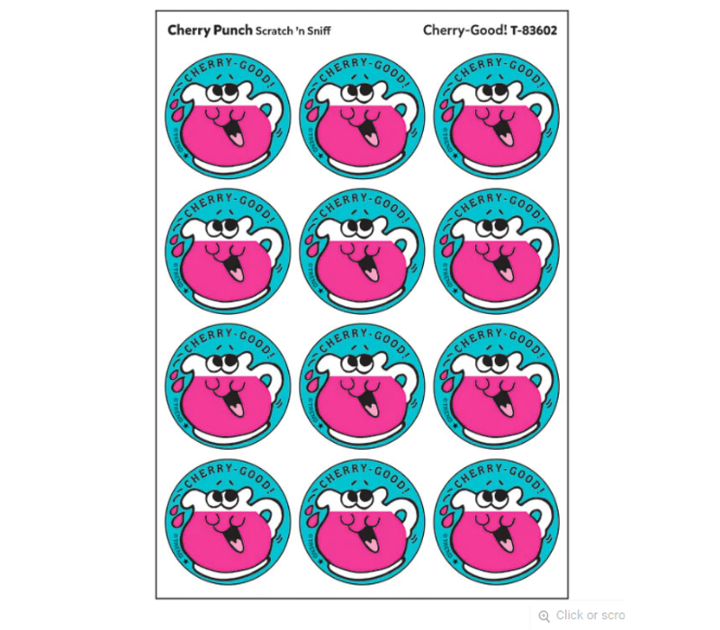 Cherry-Good!, Cherry Punch Scent  Retro Scratch n Sniff Stinky Stickers