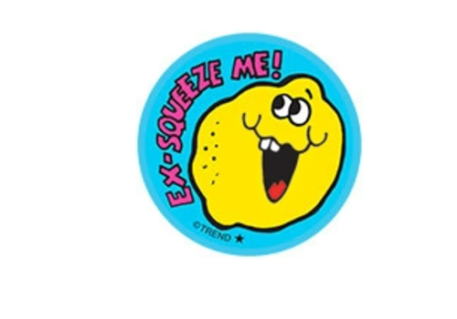 Trend Enterprises Ex-Squeeze Me!, Lemon Juice  Scent  Retro Scratch n Sniff Stinky Stickers
