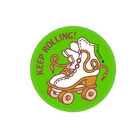 Keep Rolling!, Leather  Scent  Retro Scratch n Sniff Stinky Stickers*