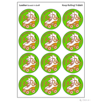 Keep Rolling!, Leather  Scent  Retro Scratch n Sniff Stinky Stickers*