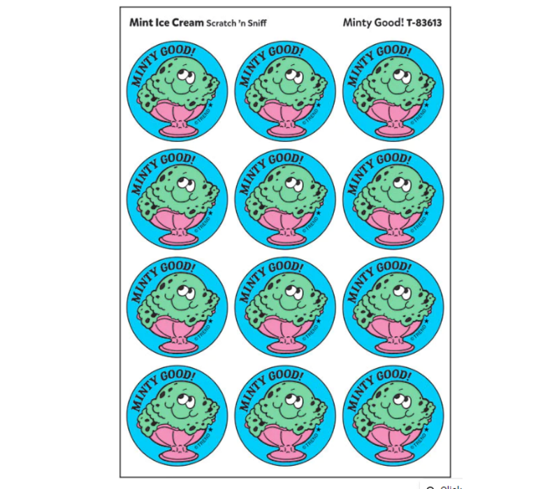 Minty Good!, Mint Ice Cream  Scent  Retro Scratch n Sniff Stinky Stickers*