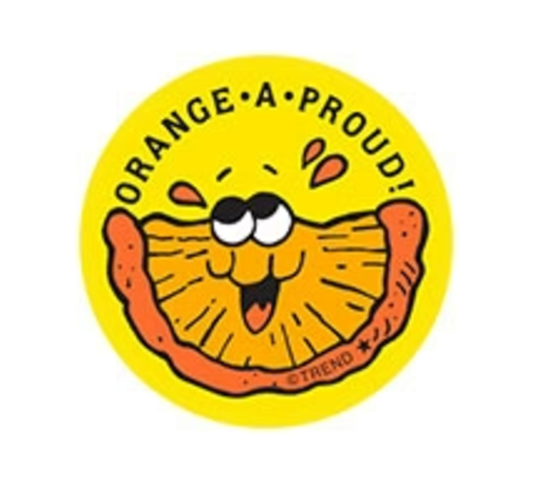 Orange-A-Proud!, Orange Candy  Scent  Retro Scratch n Sniff Stinky Stickers