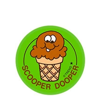 Sccoper Dooper Chocolate  Scent Retro  Scratch 'n Sniff Stickers