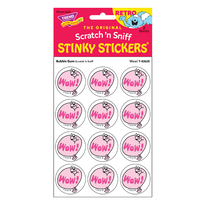 Wow! Bubble Gum Scent Retro Scratch 'n Sniff Stickers*
