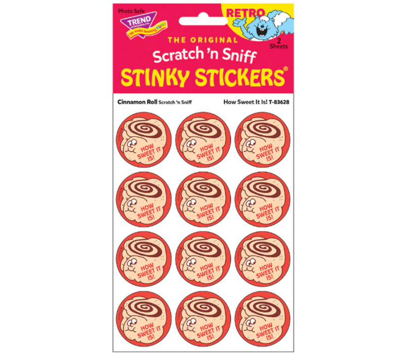 How Sweet it is! Cinnamon Roll Scent Retro Scratch 'n Sniff Stickers