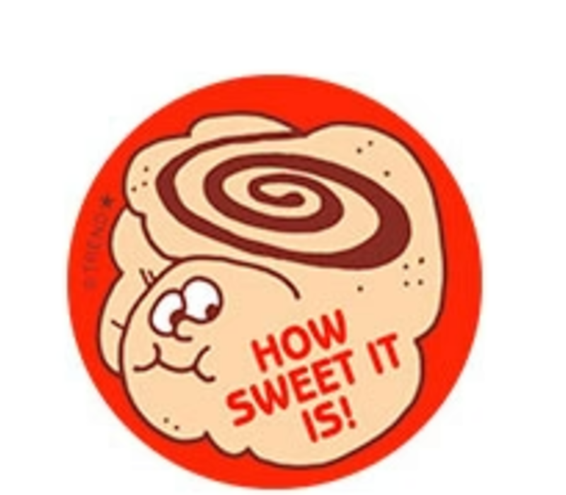 How Sweet it is! Cinnamon Roll Scent Retro Scratch 'n Sniff Stickers